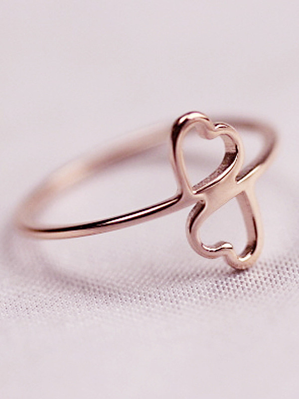 Sweetly Double Hollow Heart Ring