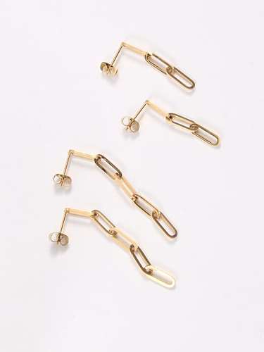 Boucles d'oreilles pendantes minimalistes géométriques en acier au titane