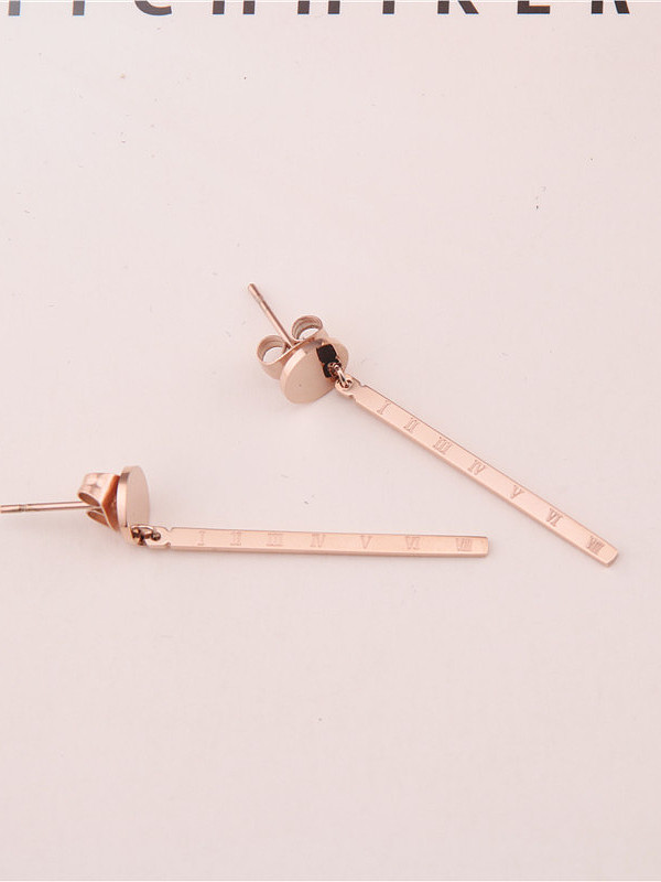 Geometric Fashionable Rose Gold Stud Earrings