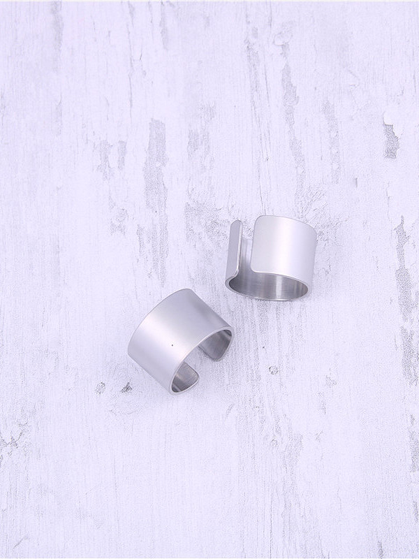 Titanium With Platinum Plated Simplistic Geometric Free Size Rings