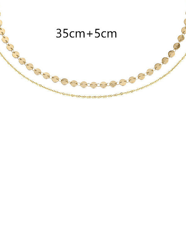 Stainless steel Round Chain Minimalist Multi Strand Necklace