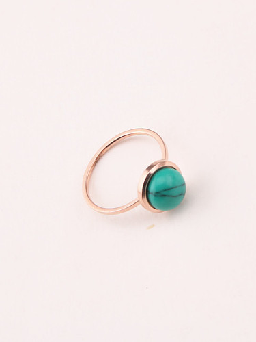 Bague Turquoise Plaqué Or Rose