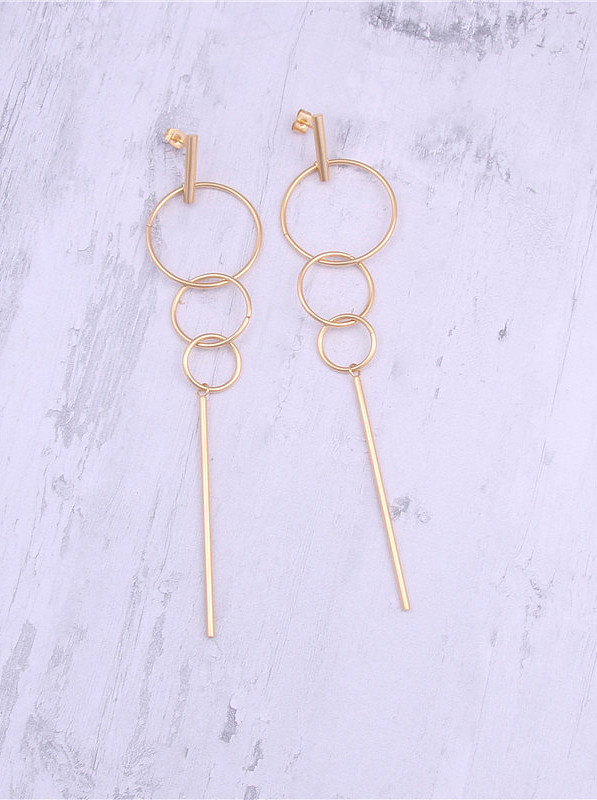 Titanium With Rose Gold Plated Simplistic Round Threader Earrings