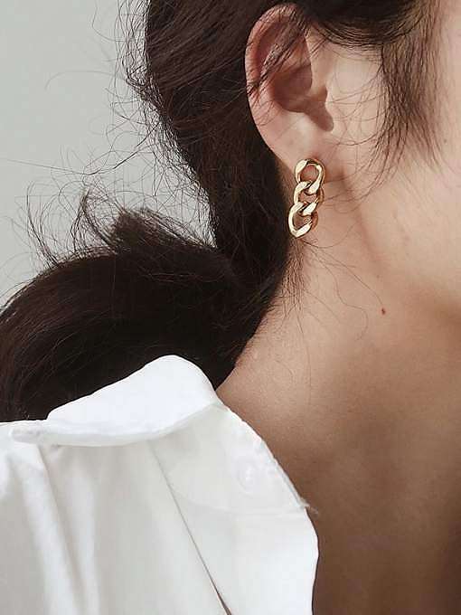Boucle d'oreille pendante minimaliste géométrique en acier inoxydable