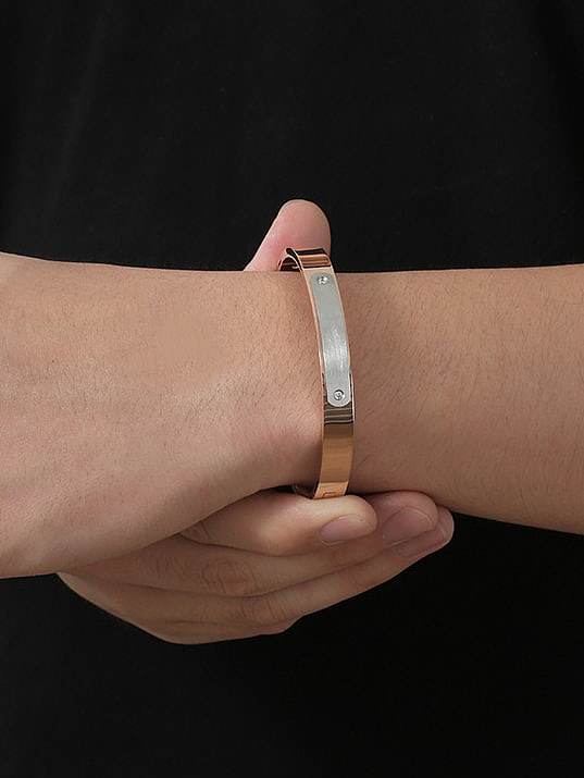 Bracelet jonc géométrique minimaliste en acier inoxydable