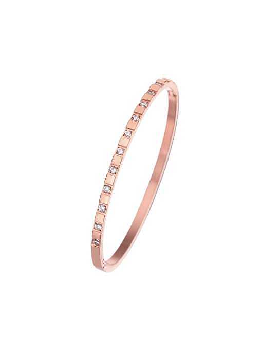 Titanium Steel Cubic Zirconia Geometric Minimalist Band Bangle