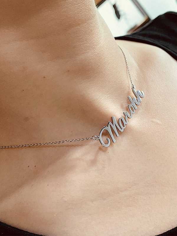 Stainless steel Minimalist Letter Pendant Necklace
