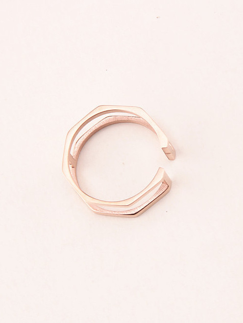 Smooth Double Lines Opening Ring
