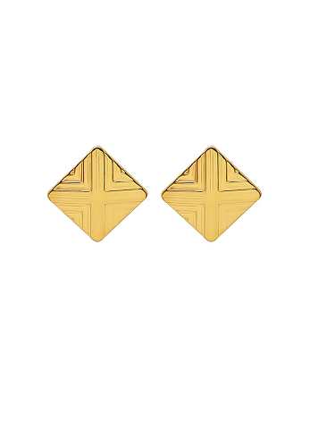 Titanium 316L Stainless Steel Geometric Minimalist Stud Earring with e-coated waterproof