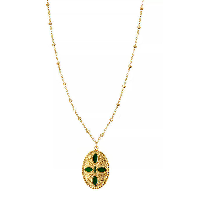 Multi-layered cross wearing oil dripping stainless steel necklace