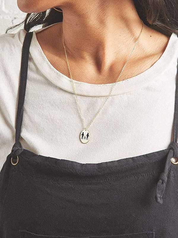 Edelstahl-Halskette mit geometrischem, minimalistischem Anhänger aus Edelstahl
