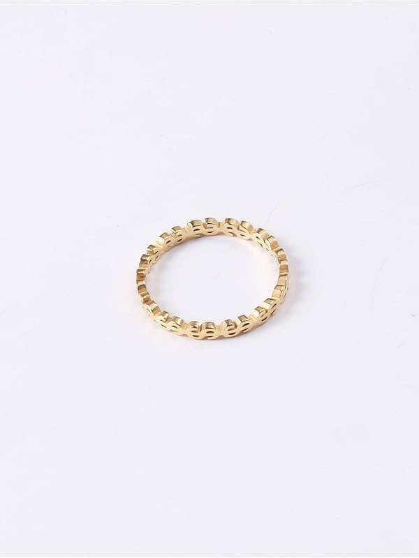 Titanium With Imitation Gold Plated Simplistic Round Band Rings