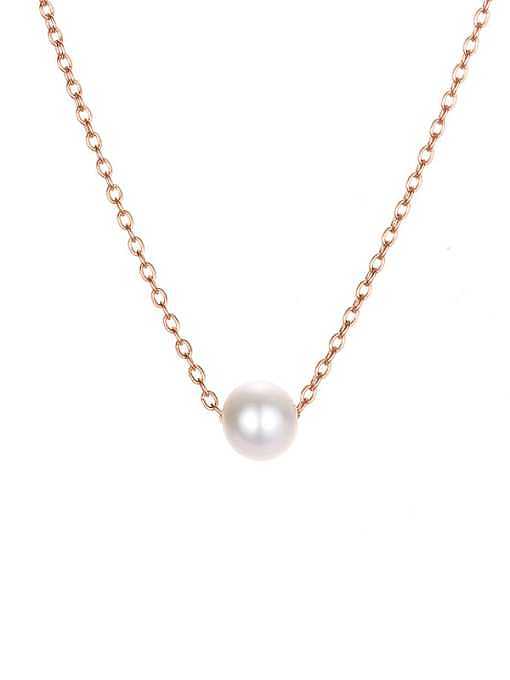 Stainless steel Imitation Pearl Round Minimalist Necklace