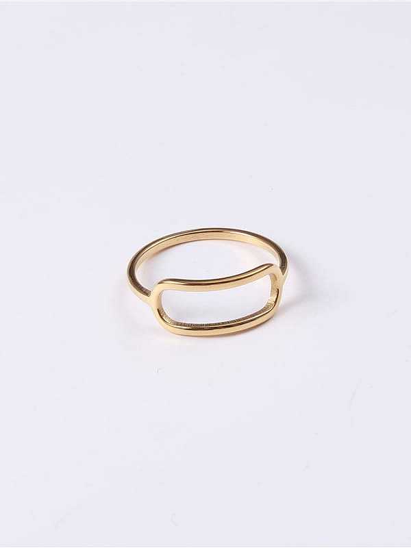 Titanium With Imitation Gold Plated Simplistic Geometric Band Rings