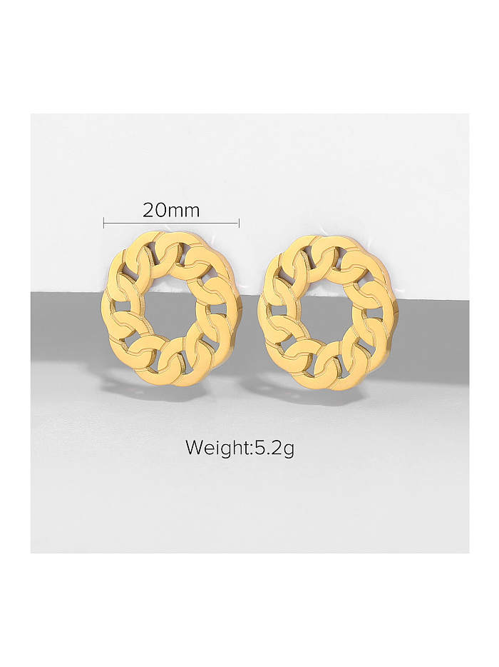 Stainless steel Round Trend Stud Earring