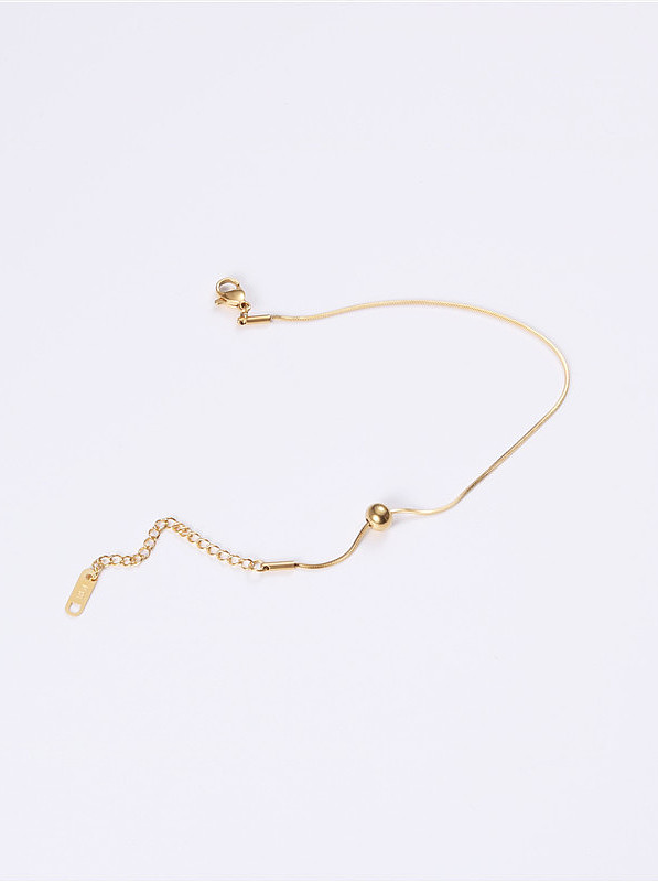Titanium With Gold Plated Simplistic Round Bracelets