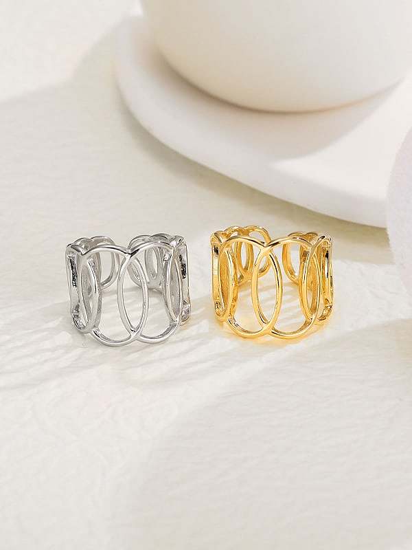 Stainless steel Hollow Geometric Minimalist Band Ring
