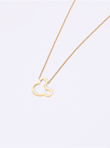 Titanium With Gold Plated Simplistic Mickey Mouse Necklaces