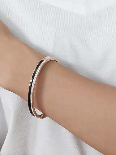 Titanium Steel Cubic Zirconia Geometric Minimalist Band Bangle