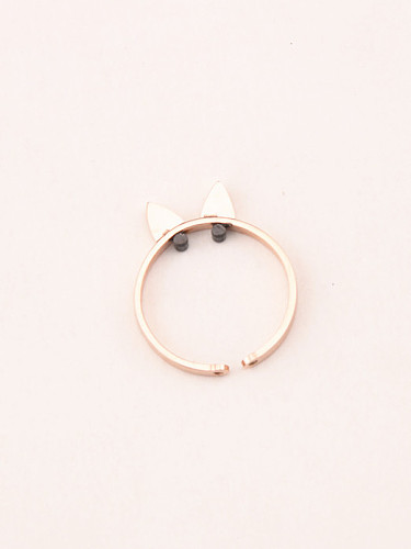 Anillo de apertura de orejas de gato lindo gatito de dibujos animados