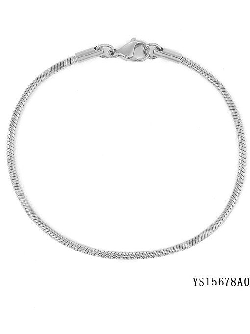 Pulseira de elo minimalista cobra de aço inoxidável