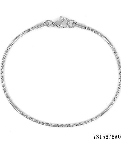 Pulseira de elo minimalista cobra de aço inoxidável