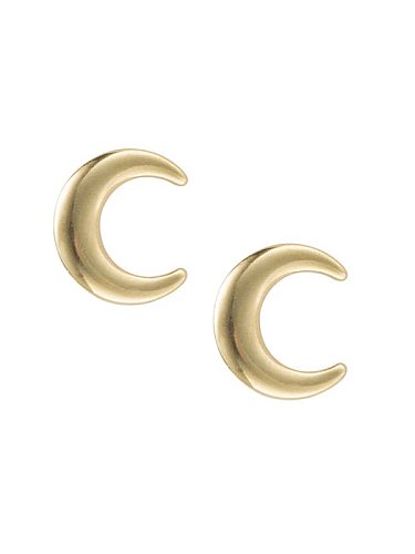 Stainless steel Smooth Moon Minimalist Stud Earring