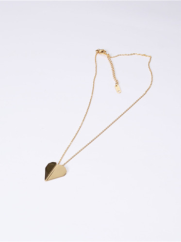 Titanium With Gold Plated Simplistic Smooth Geometric Necklaces