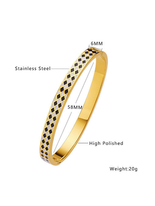Bracelet jonc minimaliste géométrique en émail en acier inoxydable