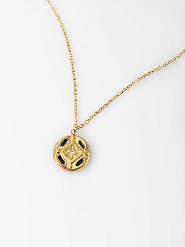 Kreuz-Anhänger-Gold-Retro-All-Match-Halskette aus dünnem Titanstahl