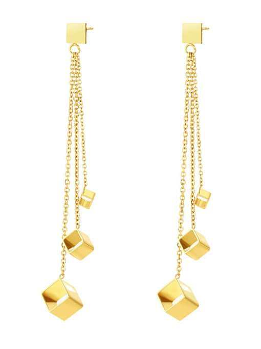 Titanium Steel Geometric Tassel Minimalist Earring