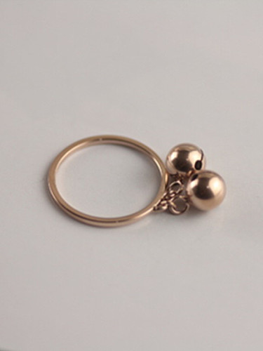 Double Balls Simple Style Ring
