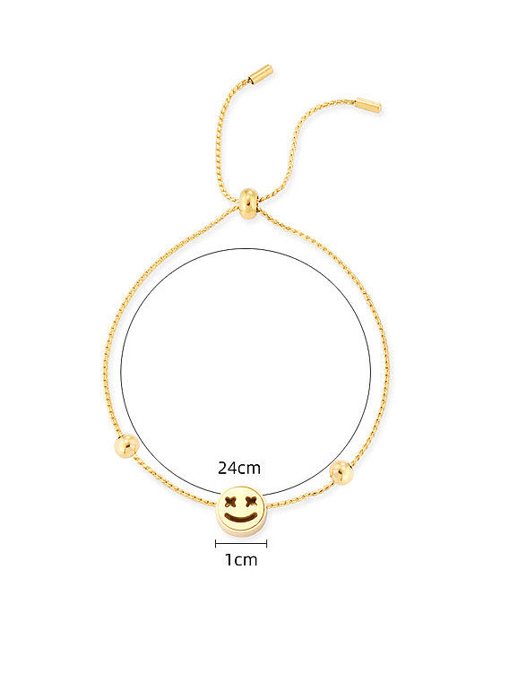 Stainless steel Smiley Minimalist Adjustable Bracelet