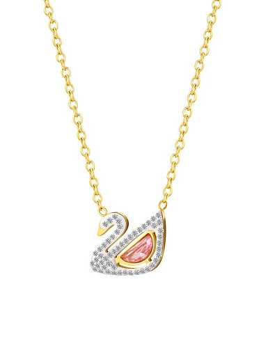 Stainless steel Cubic Zirconia Swan Dainty Necklace