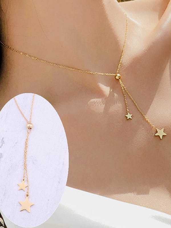 Collier Lariat Minimaliste Gland en Acier Titane