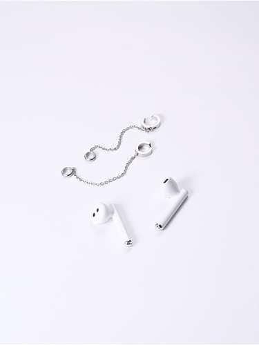 Boucle d'oreille chaîne minimaliste en titane avec pampille