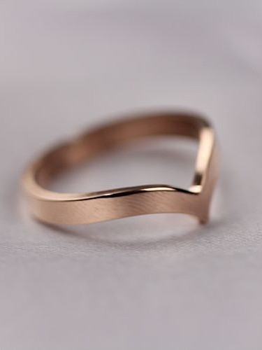 Smooth Sharp Rose Gold Plated Ring