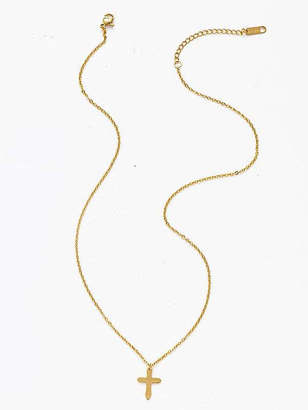 Cross Exquisite Feine Kette Halskette Gold Edelstahl Pullover Kette