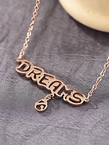 DREAMS Letter Pattern Titanium Necklace