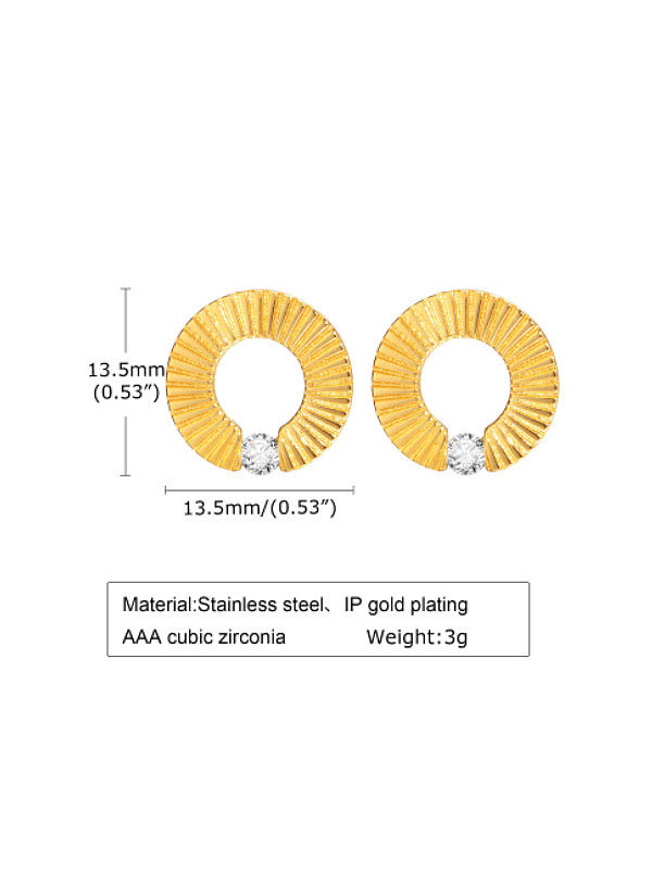 Stainless steel Rhinestone Geometric Minimalist Stud Earring