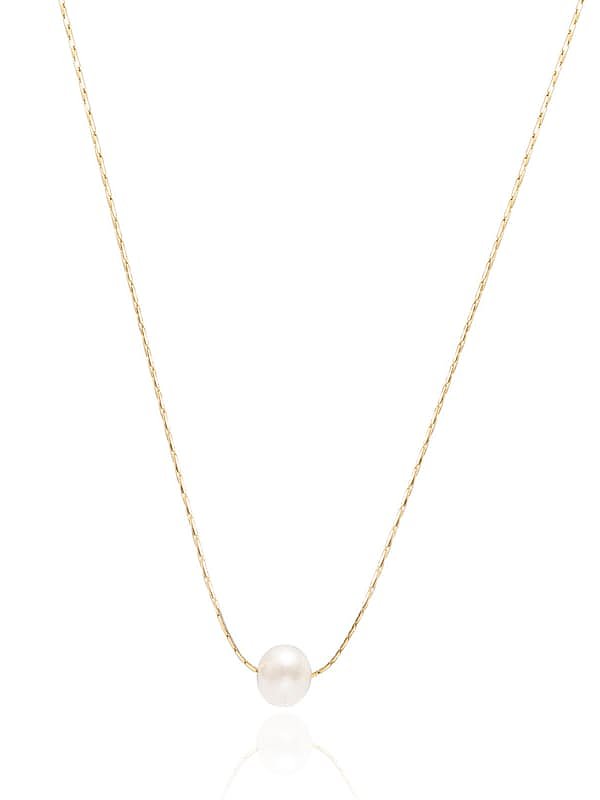 Titanium Steel Imitation Pearl Round Minimalist Necklace