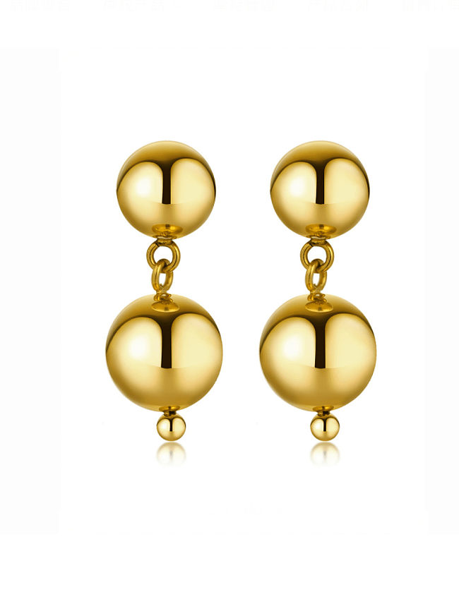 Stainless steel Round Ball Minimalist Drop Earring