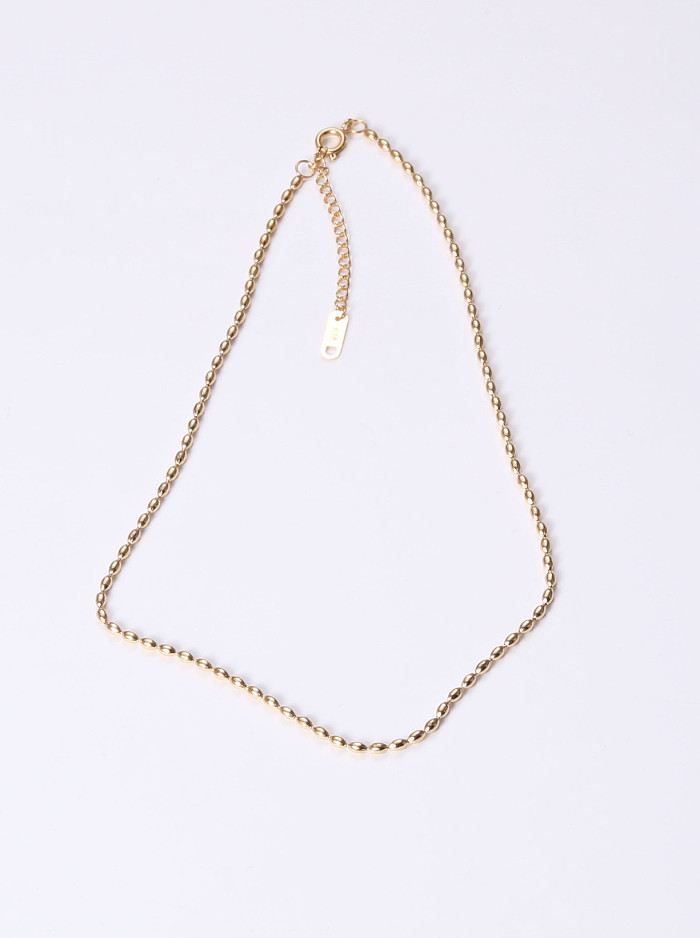 Titanium With Gold Plated Simplistic Beads Charm Necklaces