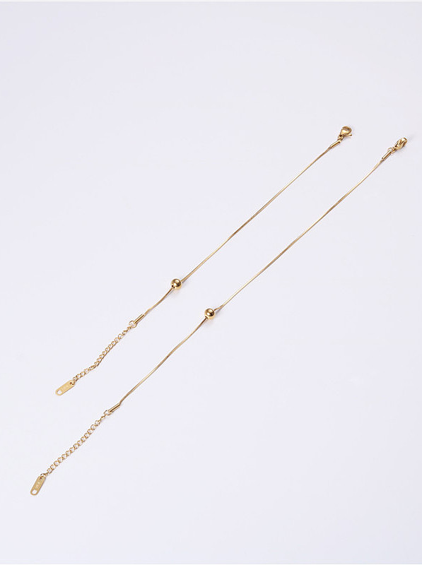 Titanium With Gold Plated Simplistic Round Bracelets
