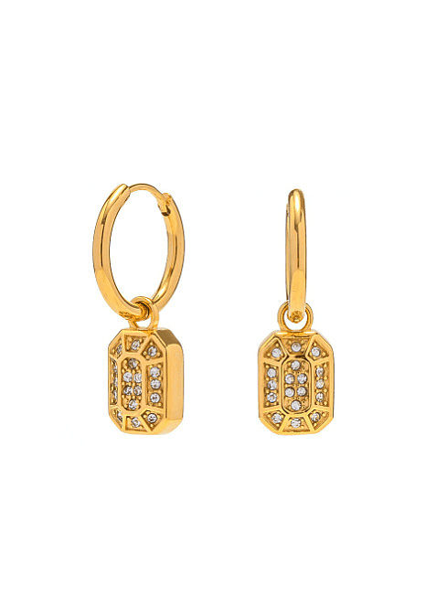 Stainless steel Cubic Zirconia Geometric Vintage Huggie Earring