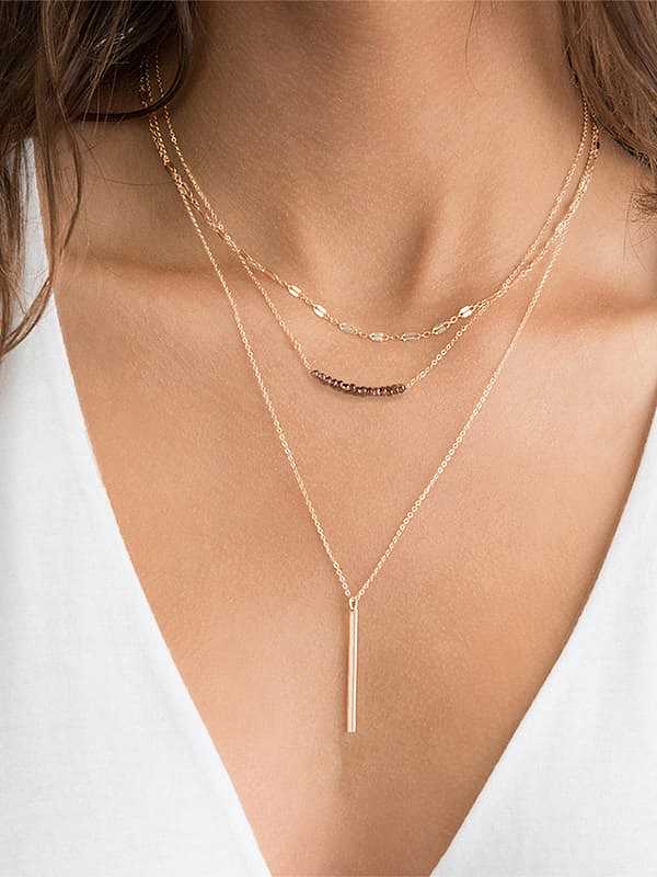 Stainless steel Geometric Minimalist Multi Strand Necklace