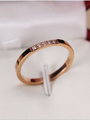 Five Rhinestones Simple Style Ring