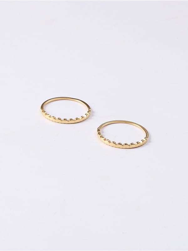 Titanium With Imitation Gold Plated Simplistic Irregular Band Rings
