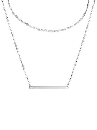 Rechteckige minimalistische Halskette aus Edelstahl