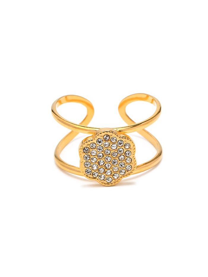 Edelstahl Zirkonia geometrischer Vintage stapelbarer Ring